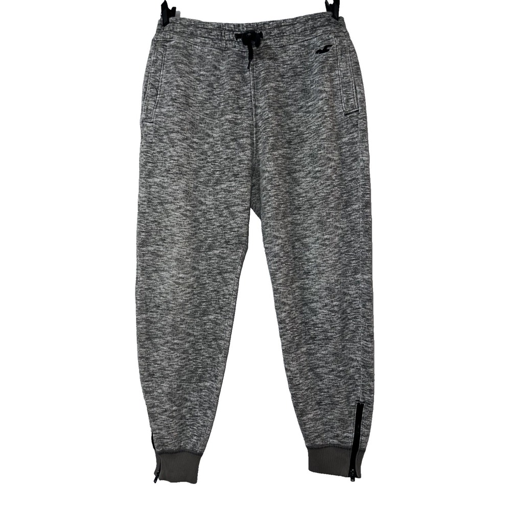 Hollister Pants Grey Space Dye Joggers Womens Size M Ankle Zip Sweatpants